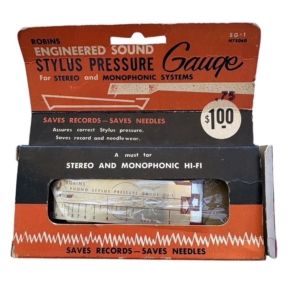 Robins SG-1 Phono Stylus Pressure Gauge Original 1960s Packaging